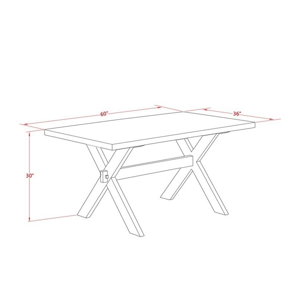 7 Piece Dining Set with 36x60 Inch Table and 6 Black Chairs J741