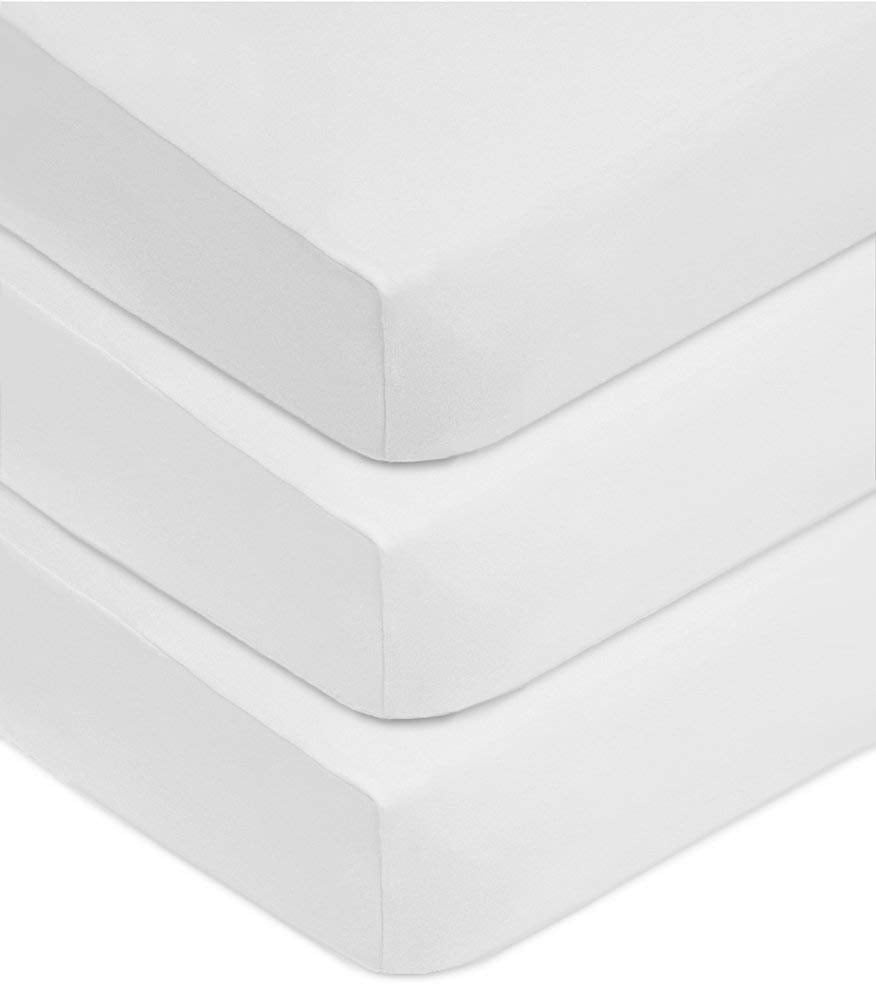 3 Pack White Fitted Crib Sheets 52x28" B735