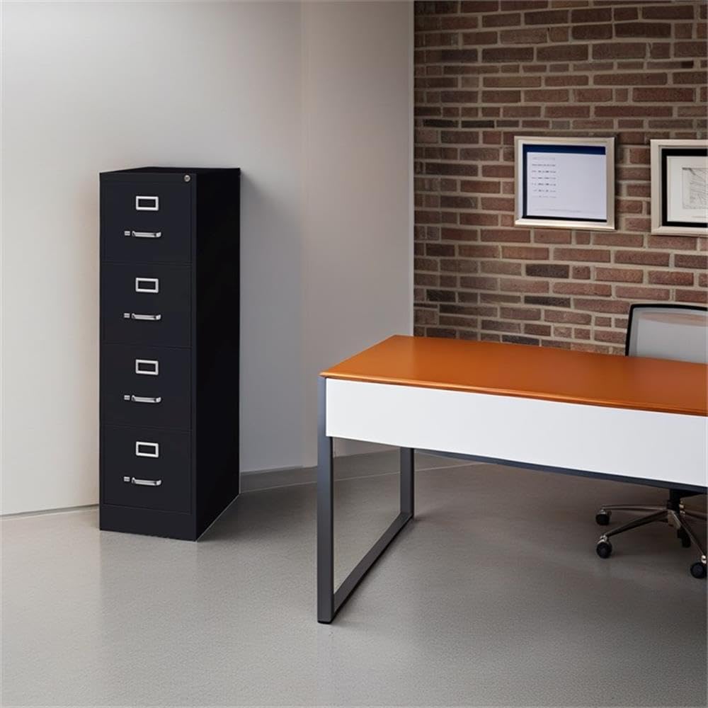 4 Drawers Black Metal Filing Cabinet W1415