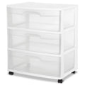 Plastic Storage Drawer Cart with 3 Clear Drawers C634641