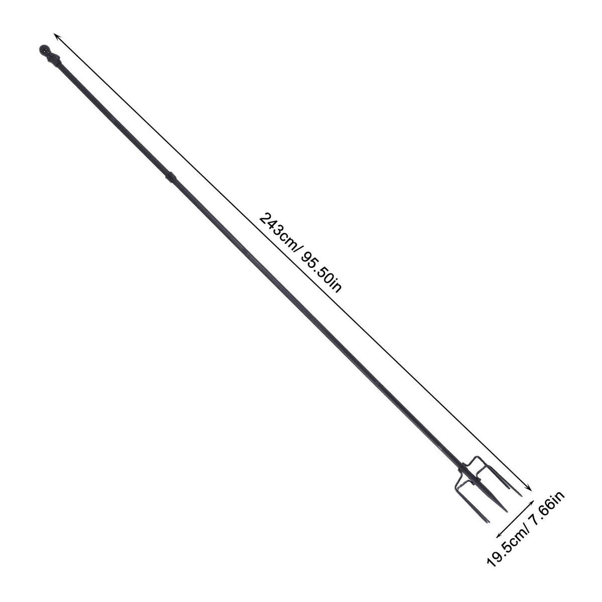 Heavy Duty in Ground Flag Pole Holder with 5 Prongs Base U737197