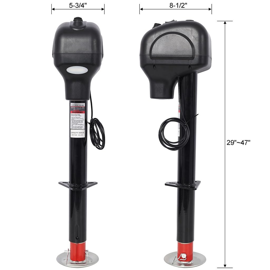 3500 lbs 12V Electric Trailer Jack with 18" Lift X572055