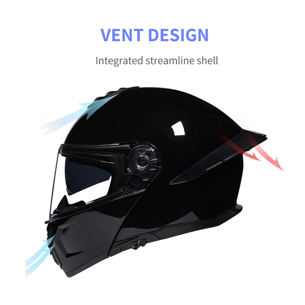 Modular Flip-Up Full Face Motorcycle Helmet with Dual Visor F296051