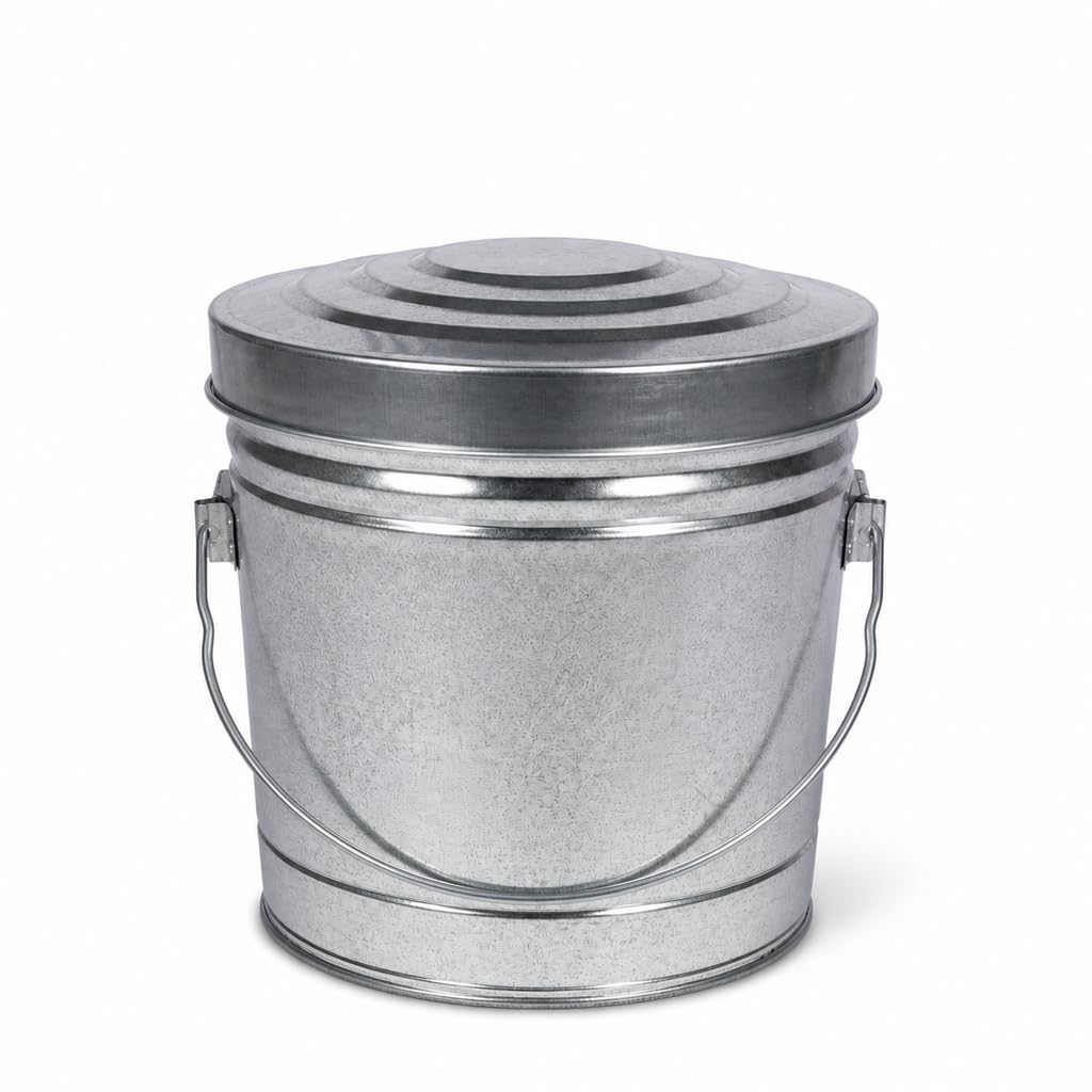 6 Gallon Galvanized Steel Can with Locking Lid E2921