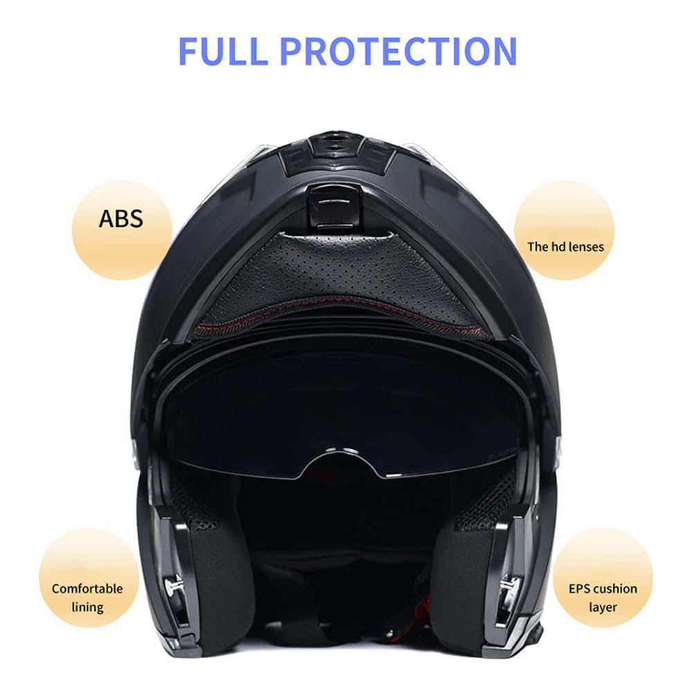 Modular Flip-Up Full Face Motorcycle Helmet with Dual Visor F296051