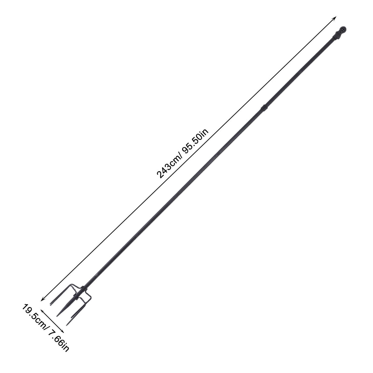 Heavy Duty in Ground Flag Pole Holder with 5 Prongs Base U737197
