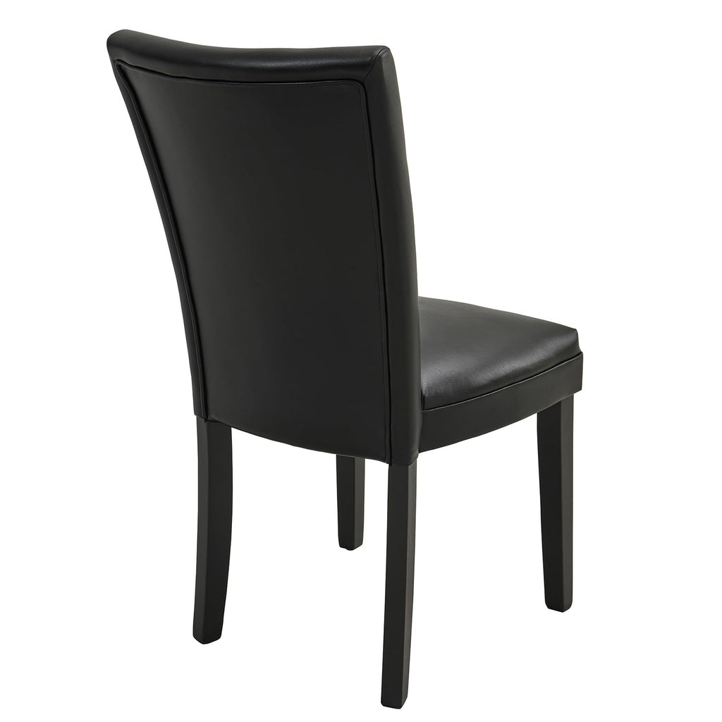 Set of 8 Black Faux Leather Upholstered Dining Chairs S5220