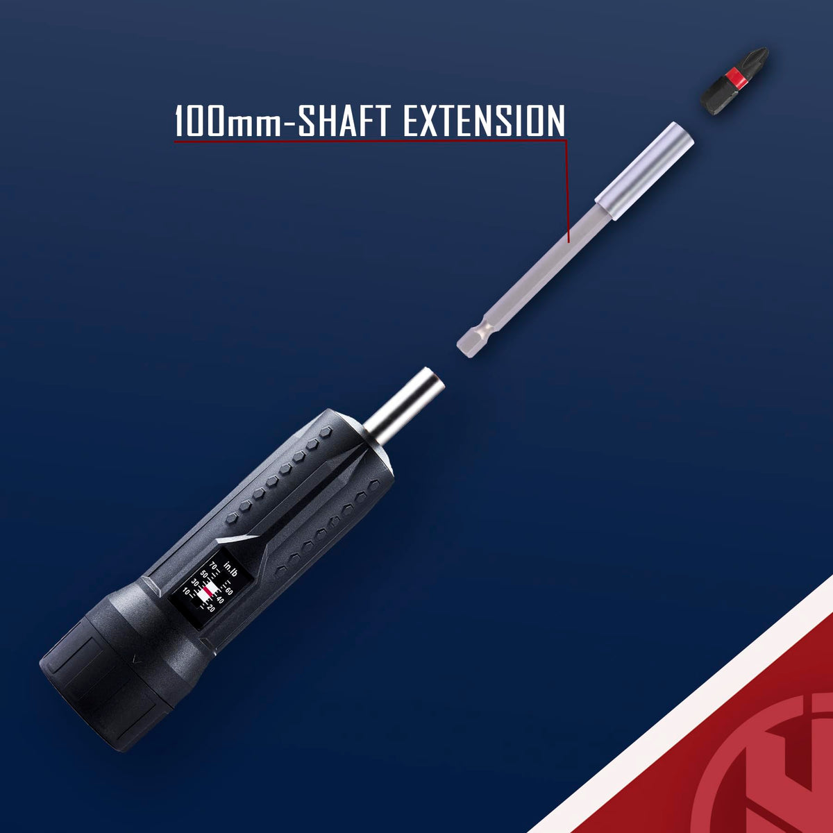Torque Screwdriver Wrench Set 10-70 Inch Pounds with T-bar Handle, 40 Hex Bits, 1/4" Socket, Black Q4979