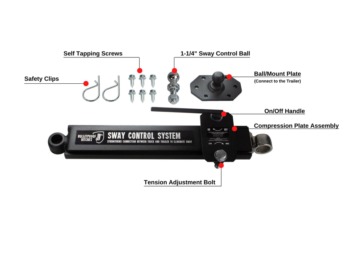 Trailer Anti Sway Control System Rated up to 10,000 lbs Solid Steel Black Powder Coat H190942