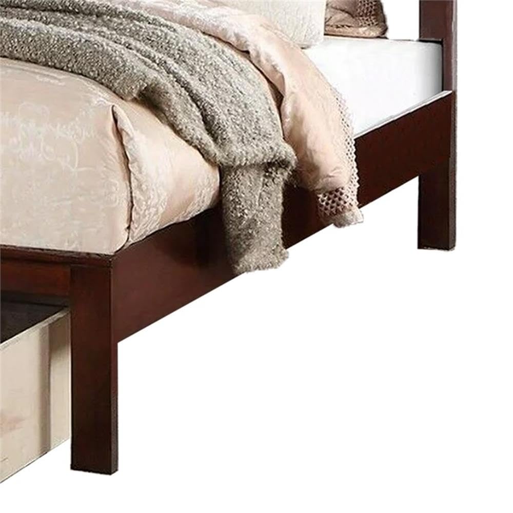 California King Solid Wood Platform Bed with Storage Drawer Z9341