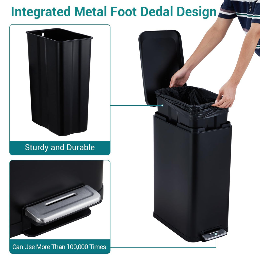 13 Gallon Stainless Steel Step Trash Can M941687