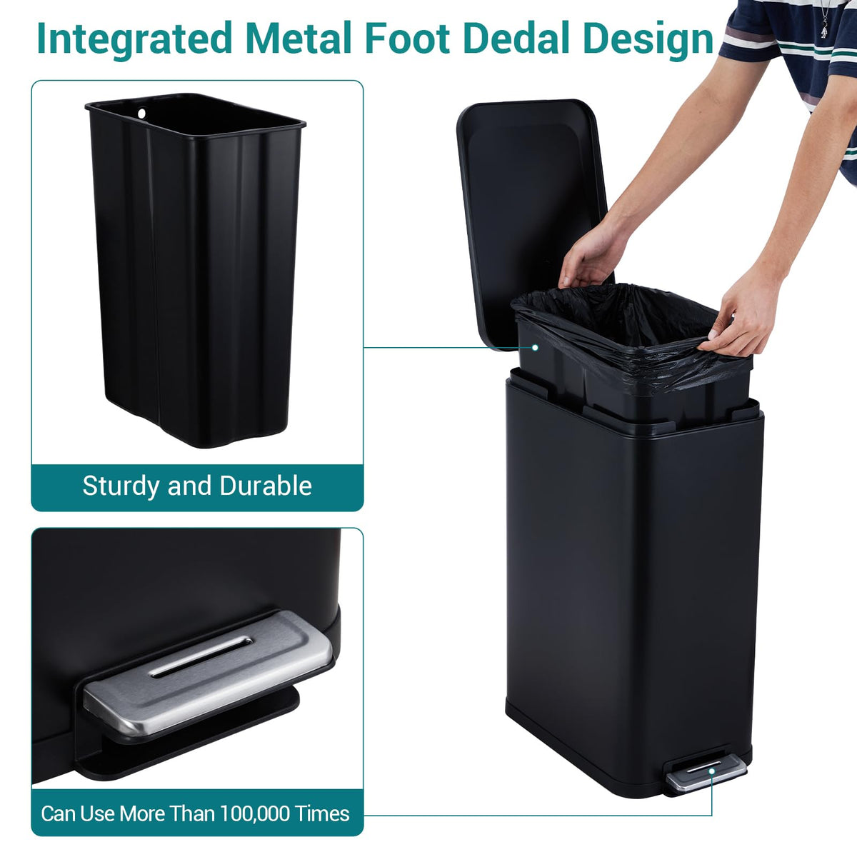 13 Gallon Stainless Steel Step Trash Can M941687