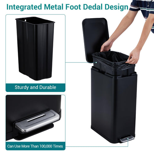 13 Gallon Stainless Steel Step Trash Can M941687