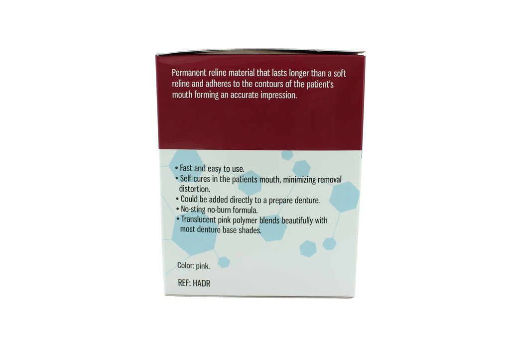 Hard Denture Reline Kit, Acrylic-Based, Self-Curing, Translucent Pink L498