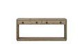 English Knotty Oak Console Table, Solid Wood and Engineered Wood Veneer, Two Self-Closing Drawers, Open Lower Shelf, Rounded Edges, 72 x 16 x 32.25 Inchs, Oak Finish T9895