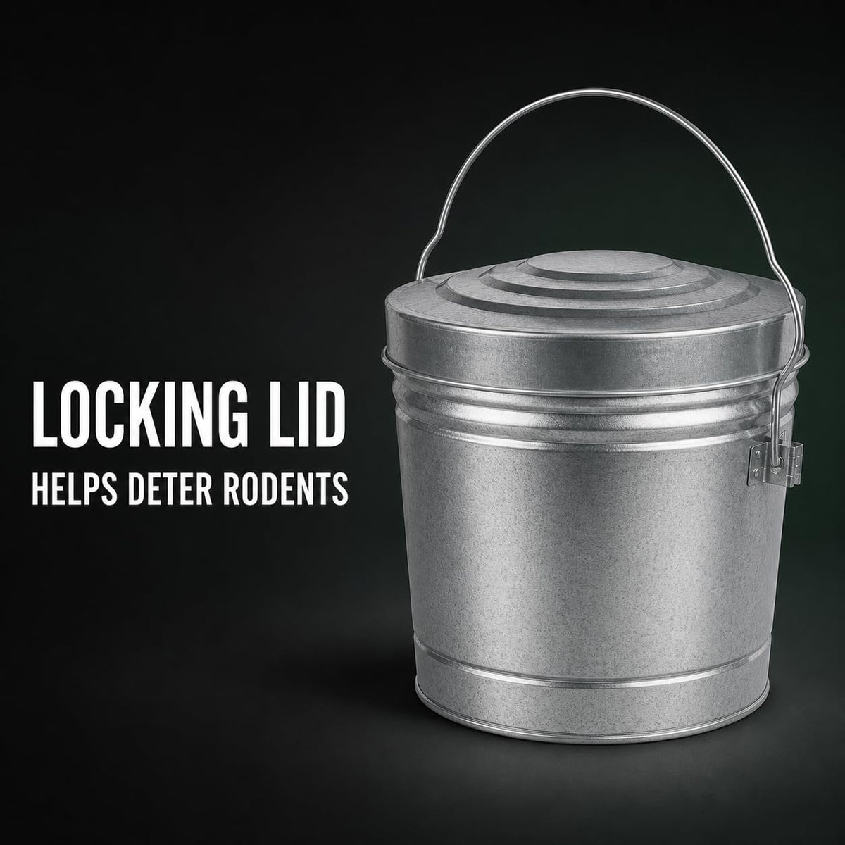 6 Gallon Galvanized Steel Can with Locking Lid E2921