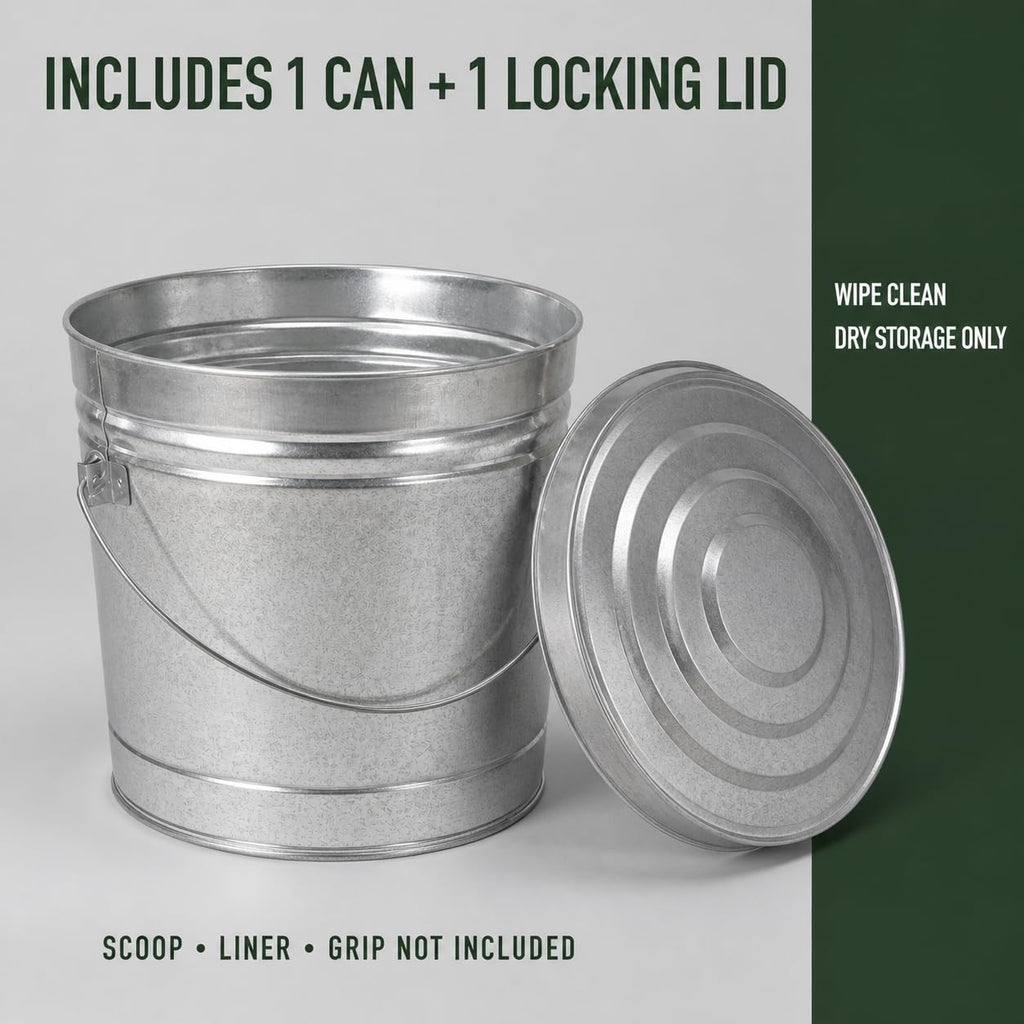 6 Gallon Galvanized Steel Can with Locking Lid E2921