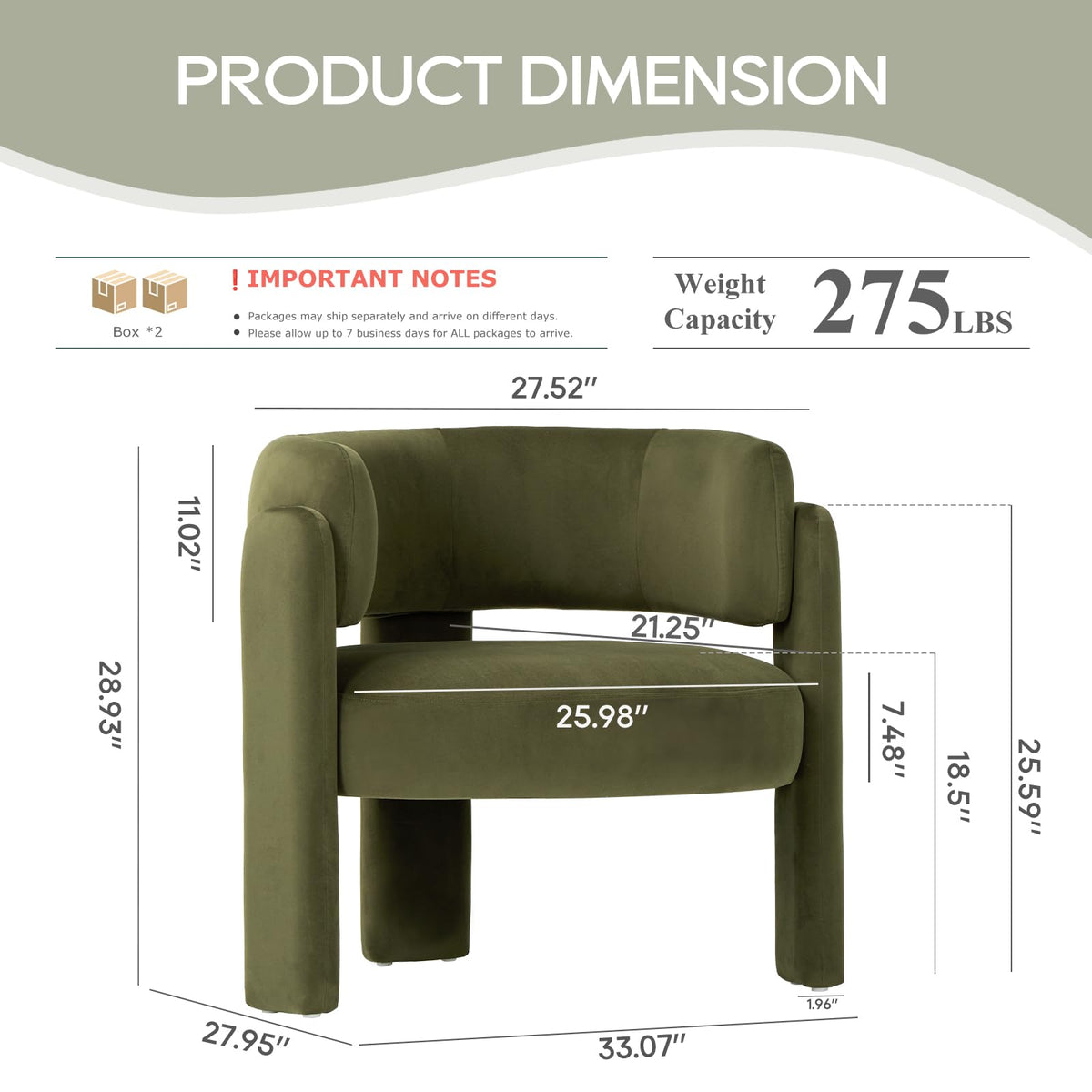 Velvet Accent Chair Set of 2 Green V767
