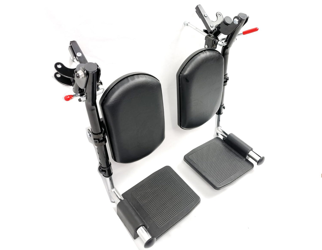 Wheelchair Elevating Leg Rests with Padded Calf Pad and Composite Footplates, 1 Pair M408