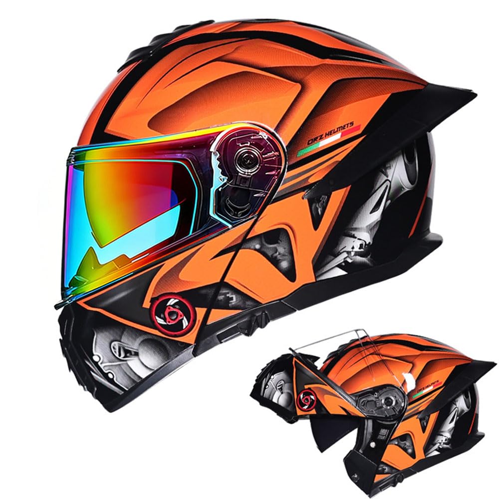 Modular Flip-Up Full Face Motorcycle Helmet with Dual Visor F296051
