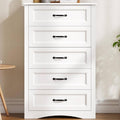 White 5 Drawer Wood Dresser J527