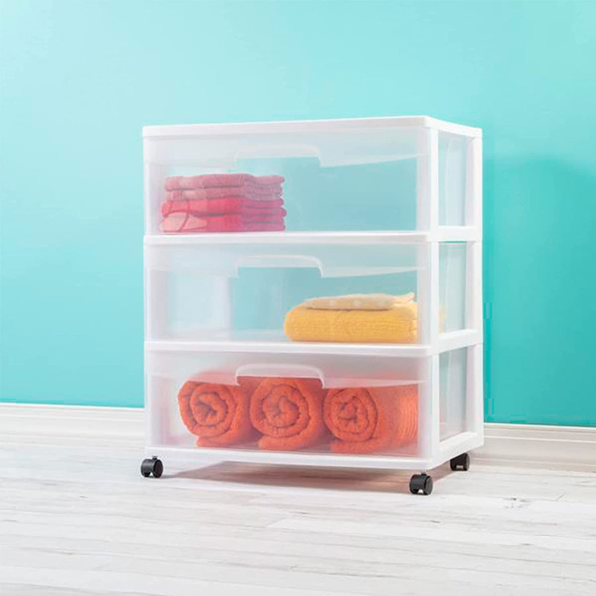 Plastic Storage Drawer Cart with 3 Clear Drawers C634641