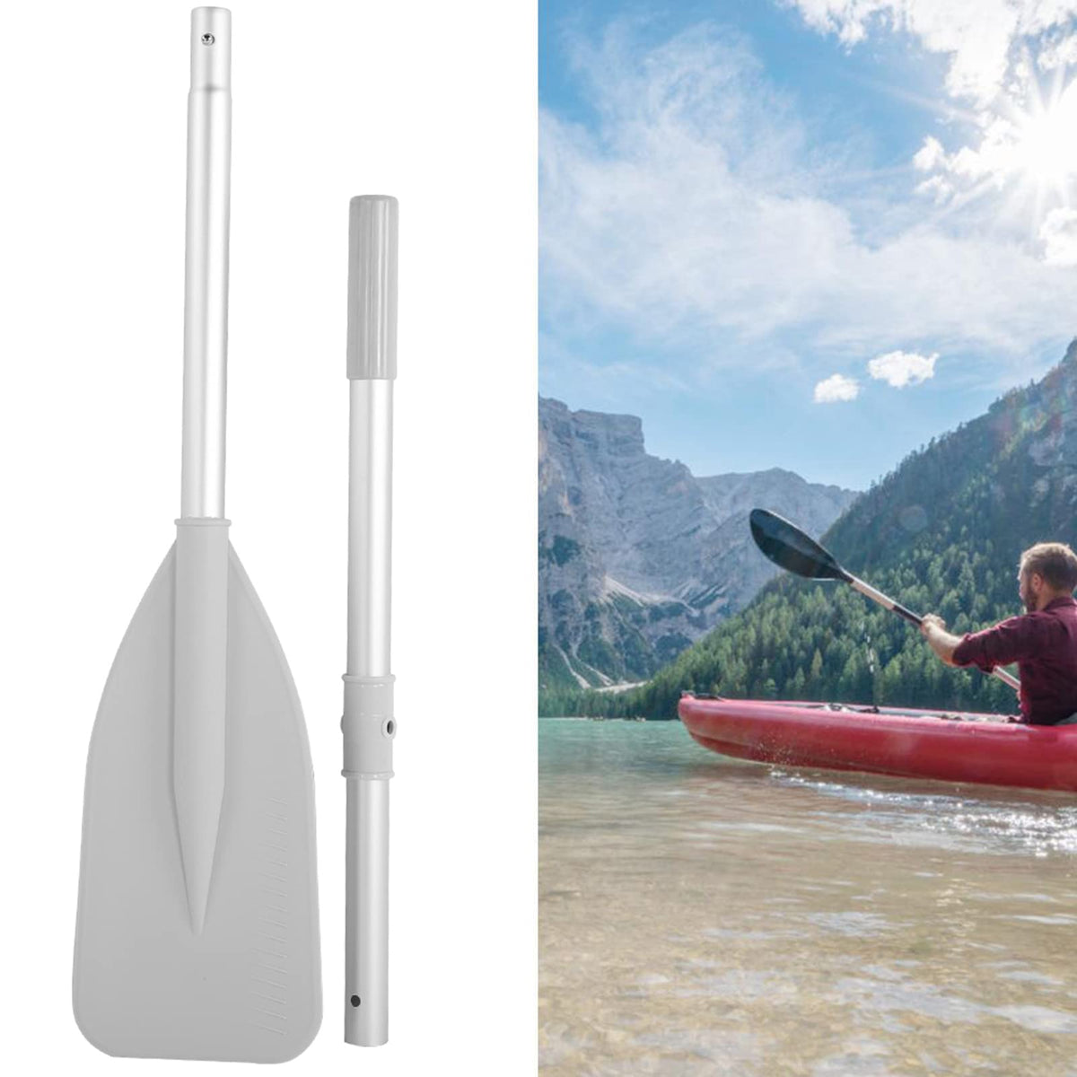 Telescopic Canoe Paddle 2pcs Aluminium Alloy R93918