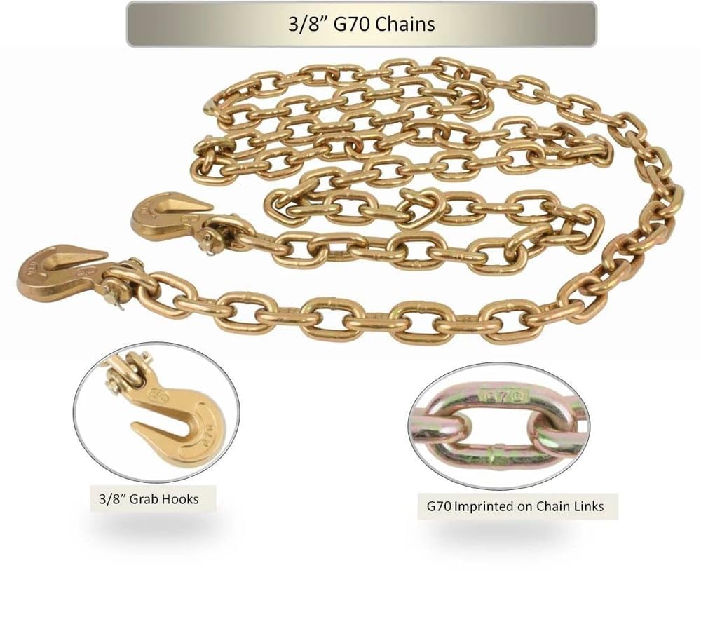 3/8 Inch x 20 FT Grade 70 Binder Chain 2 Pack X55972