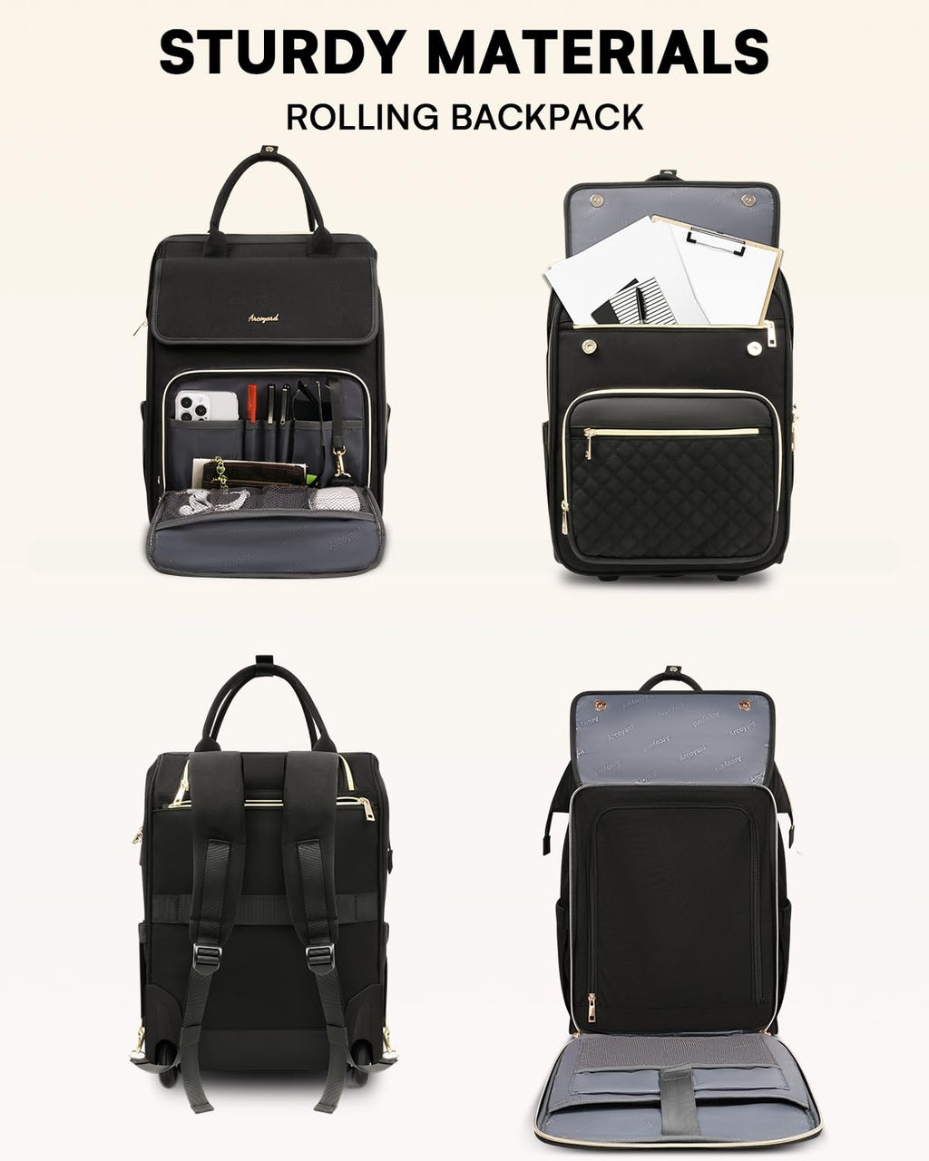 Rolling Laptop Backpack with Wheels A15850