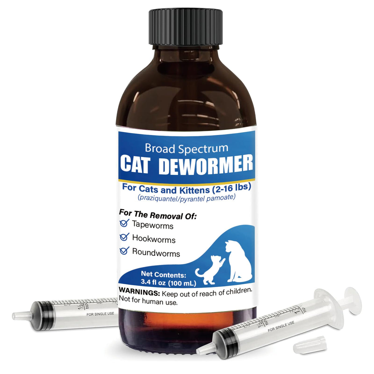 Cat Dewormer Liquid 100 mL with Oral Syringe J237