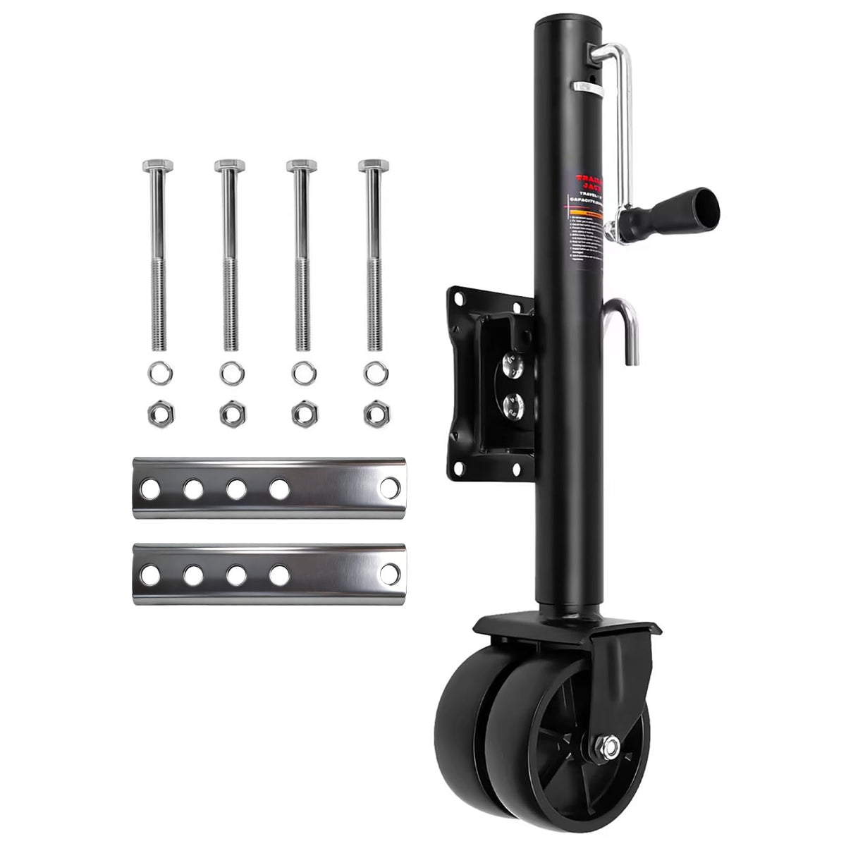 2000 lb 12" Lift Trailer Jack with Wheels L219