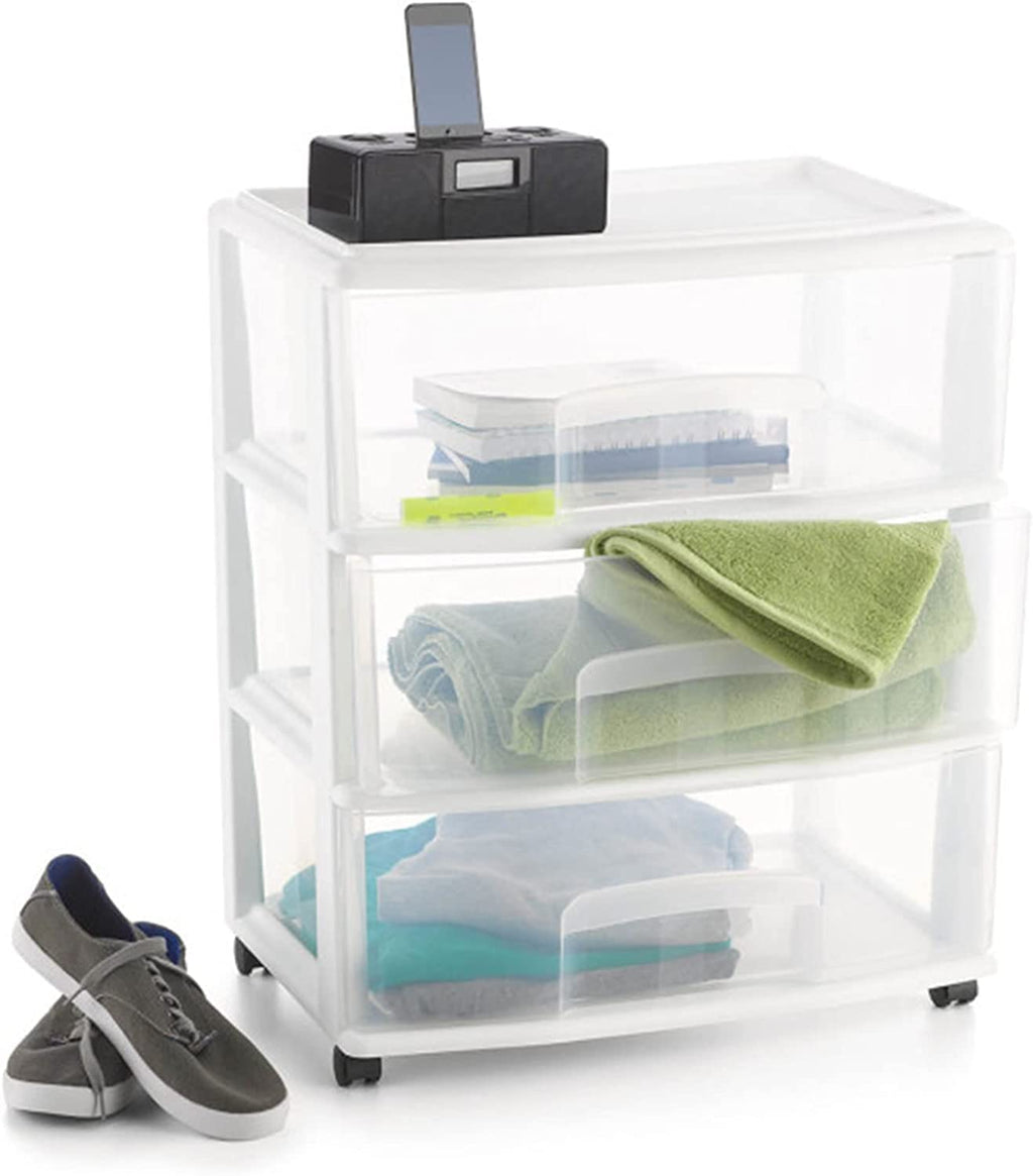 Plastic Storage Drawer Cart with 3 Clear Drawers C634641