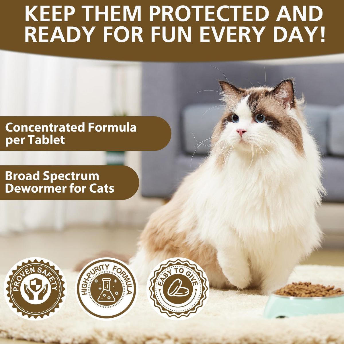 Broad-Spectrum Dewormer for Cats & Kittens, 50 Tablets G57295