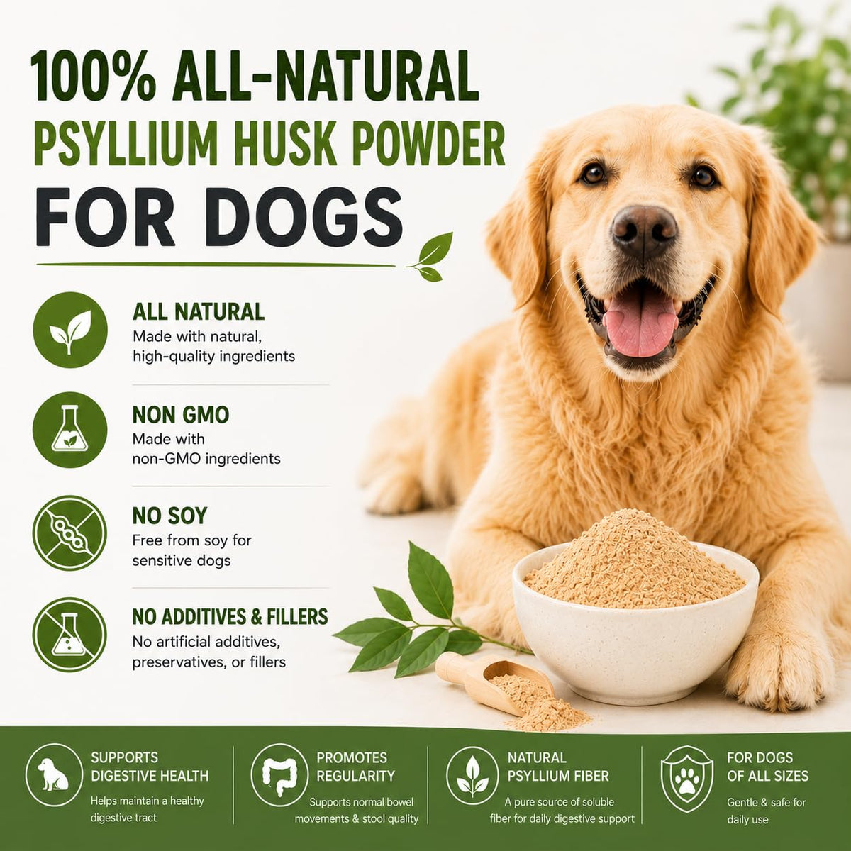 Psyllium Husk Powder for Dogs 9 oz Z903