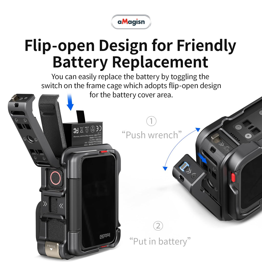 Aluminum Metal Frame Cage Case Bag with Silicone Lens Cap Screen Protector Camera Accessories Kit H528304