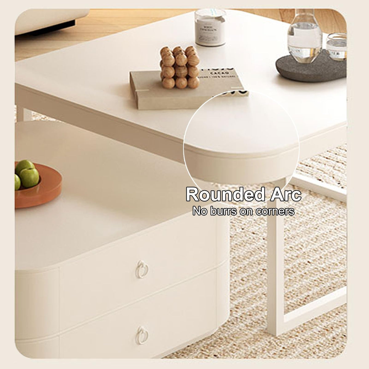 Brown Square Glass Nesting Coffee Table Set of 2 Y96744