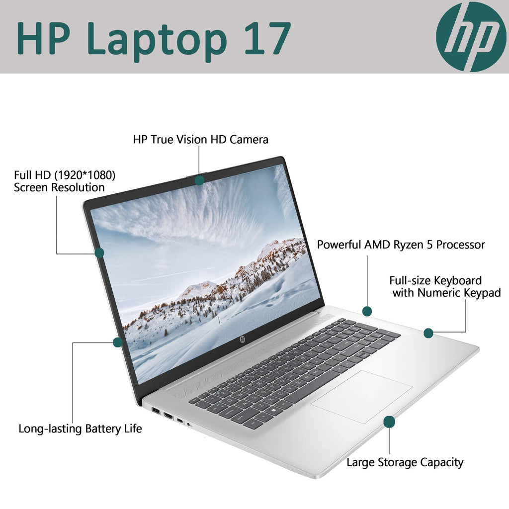 17.3" Full HD Laptop AMD Ryzen 5 32GB RAM 1TB SSD Natural Silver J519393