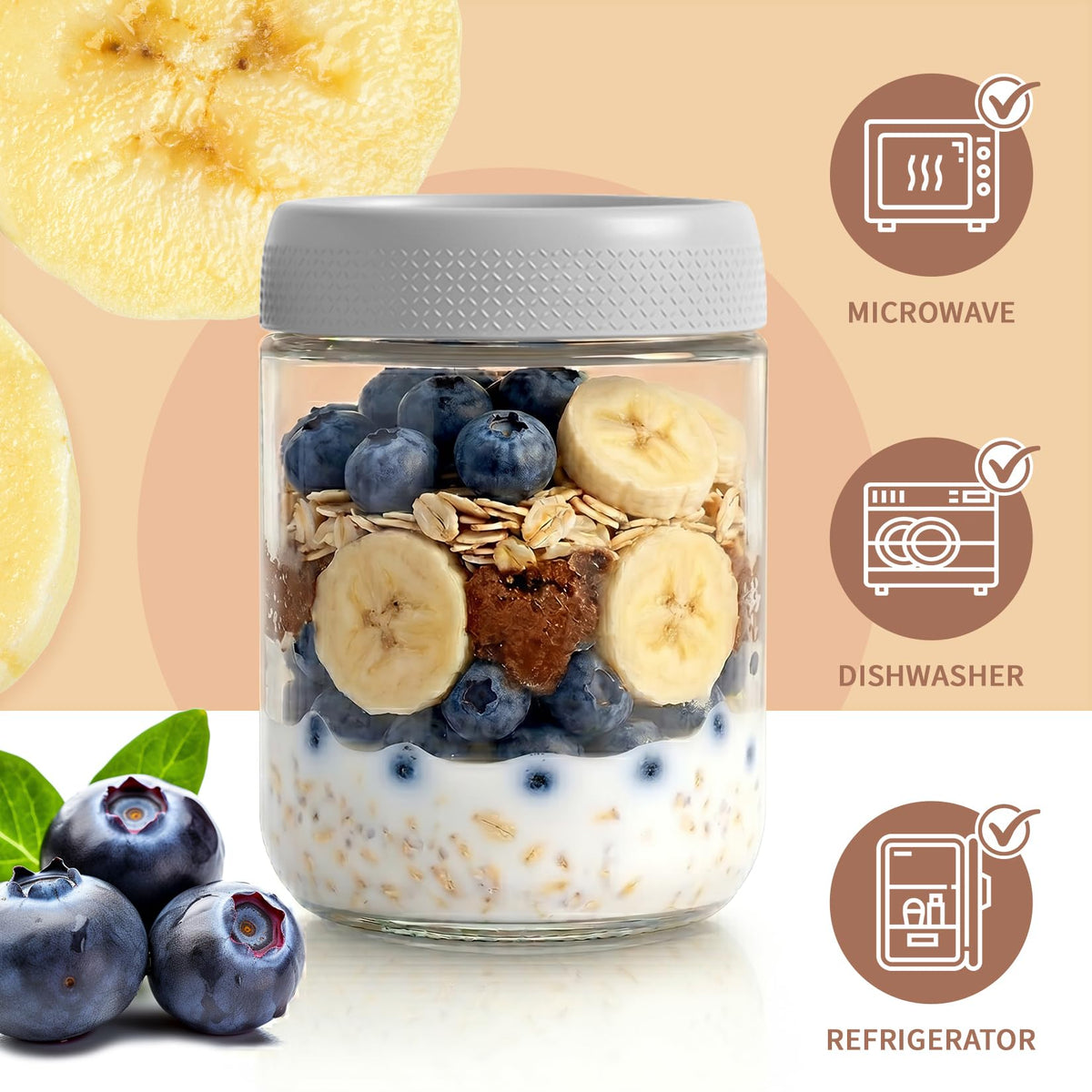 12 Pack 16 oz Glass Jars with Lid O668