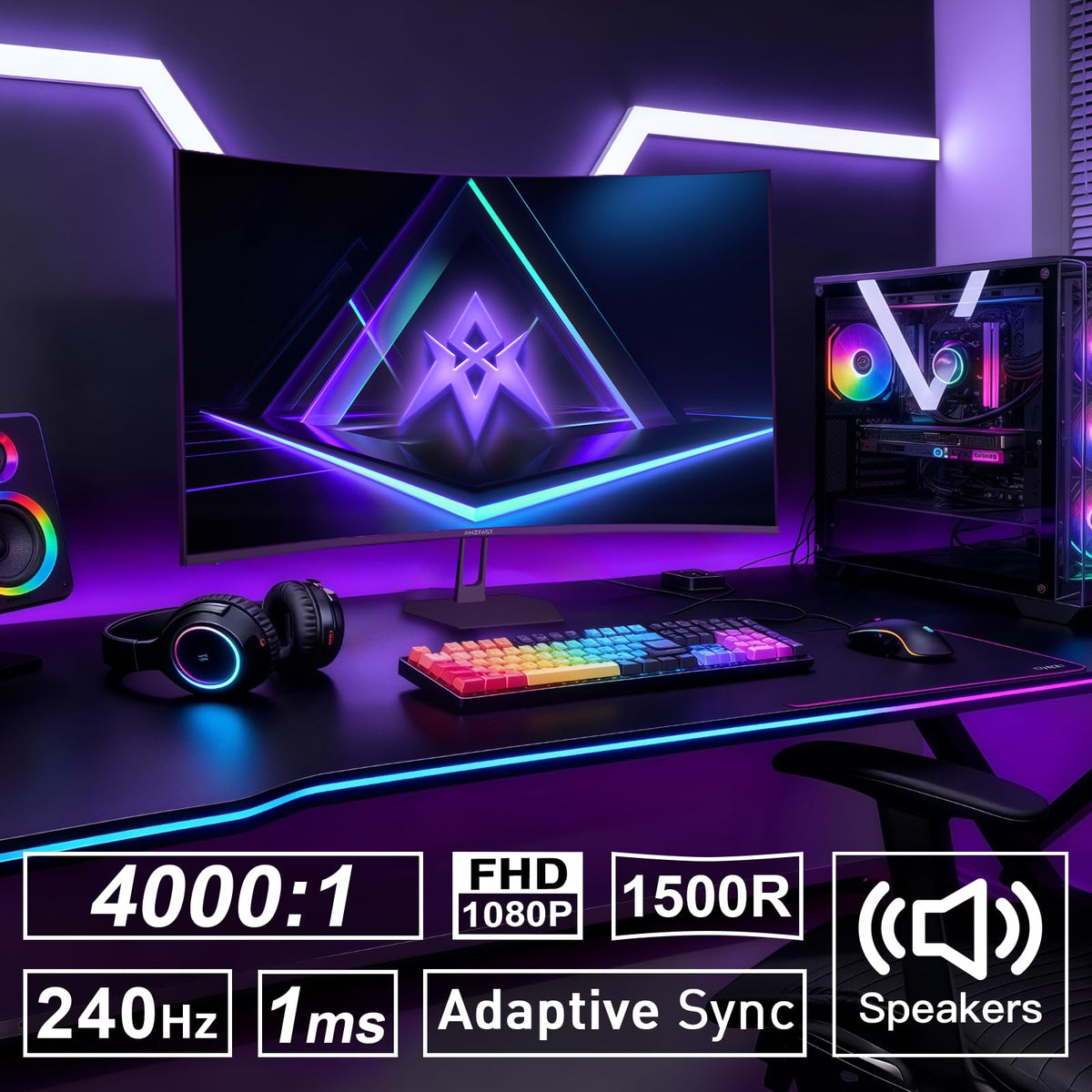 27 inch 240Hz Curved FHD 1080p Gaming Monitor S7443