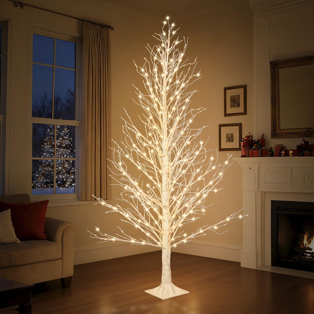 6FT LED Lighted Birch Tree with Timer IP44 Waterproof A104910