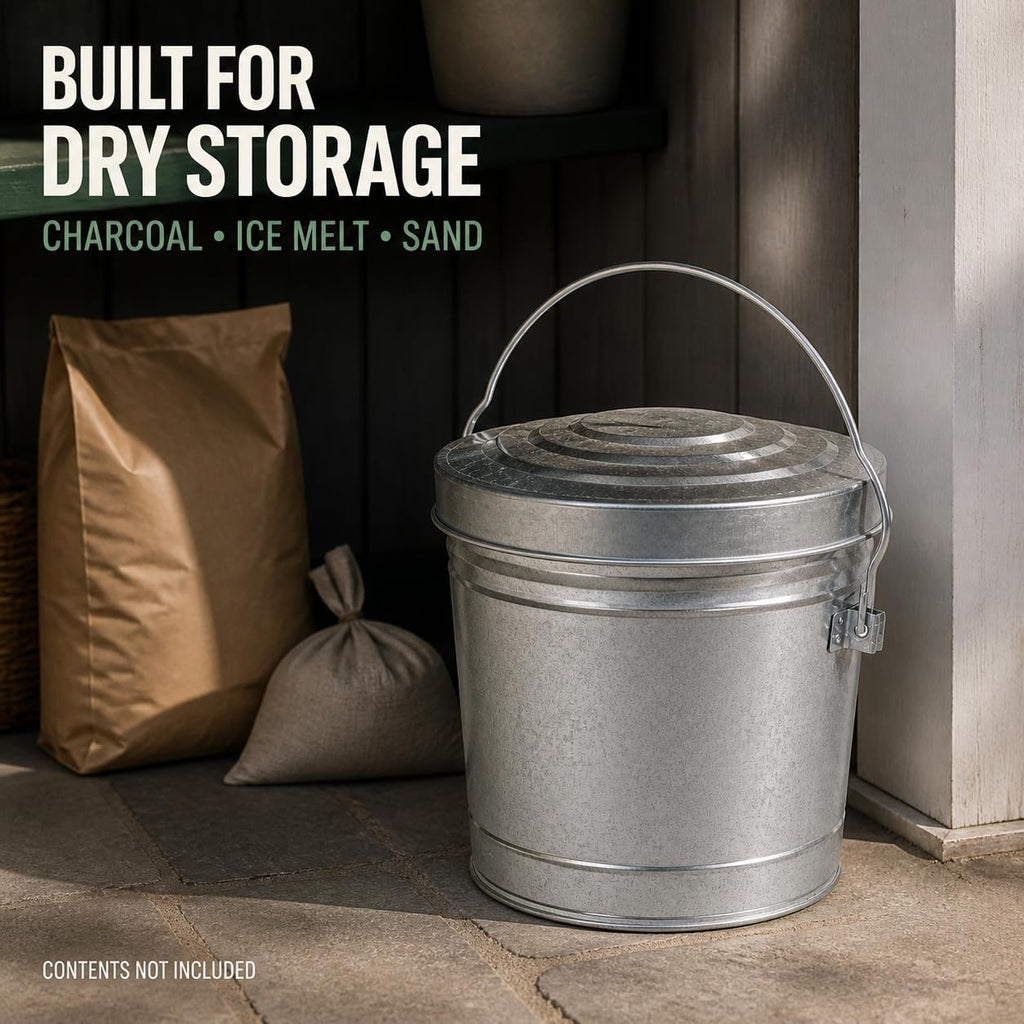 6 Gallon Galvanized Steel Can with Locking Lid E2921