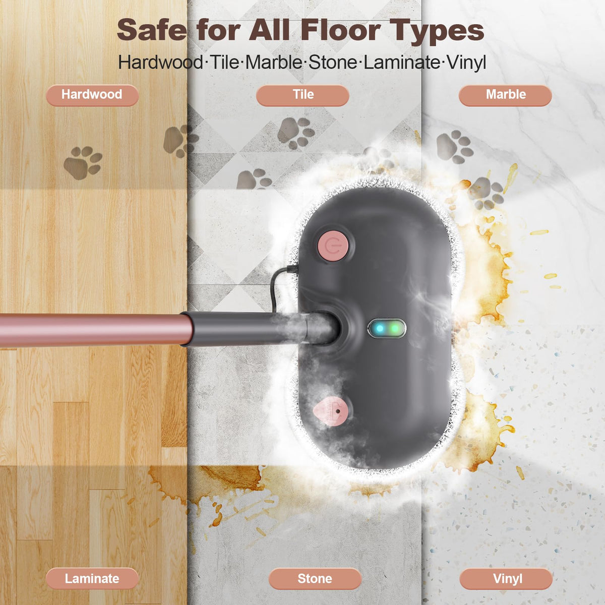 Steam Mop with Rotating Pads U33291