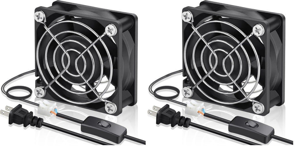 EC Cooling Fan 60mm x 60mm x 25mm AC 110V 240V Dual Ball Bearings Pack of 2 A131