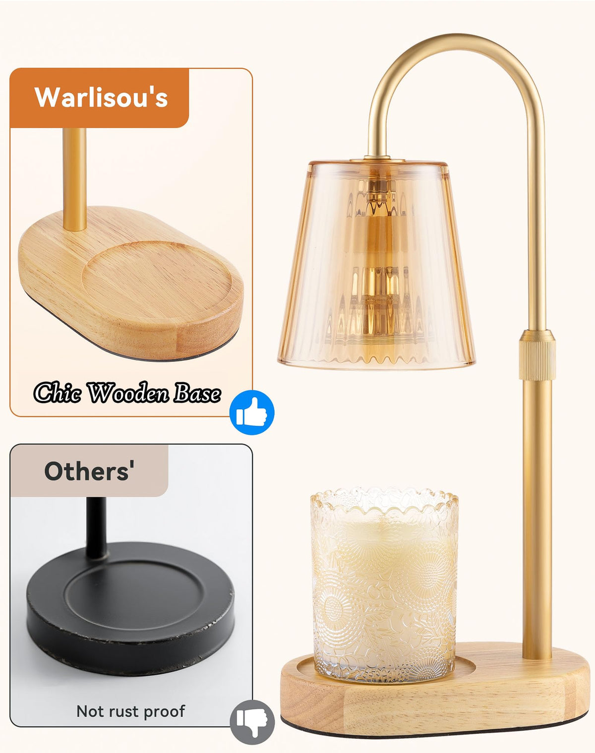 Adjustable Candle Warmer Lamp with Timer W355128