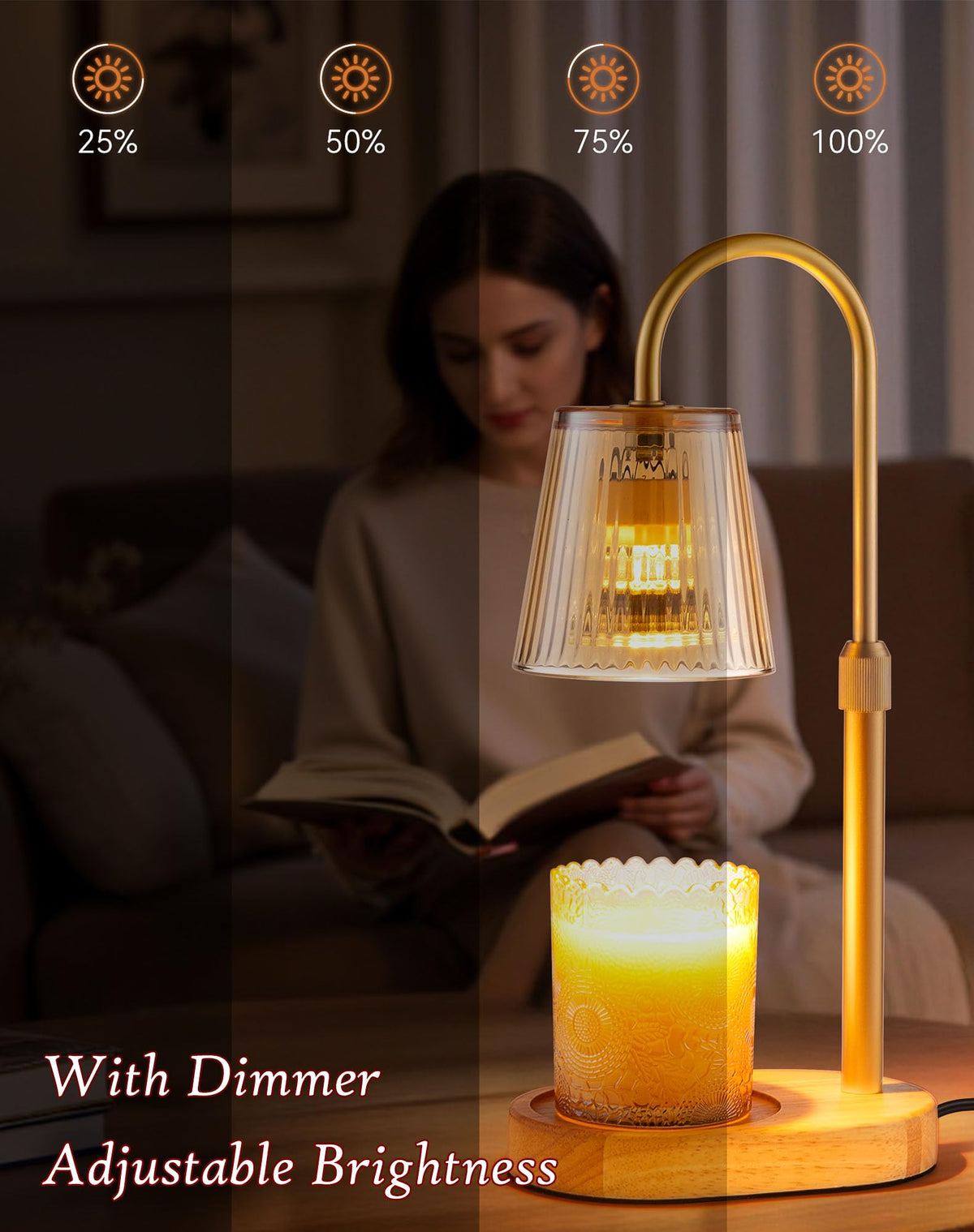Adjustable Candle Warmer Lamp with Timer W355128