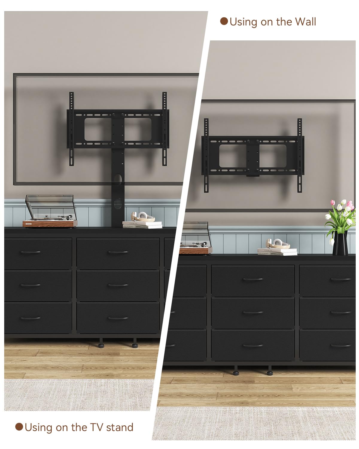 TV Stand with Mount and 9 Fabric Drawers Y45269