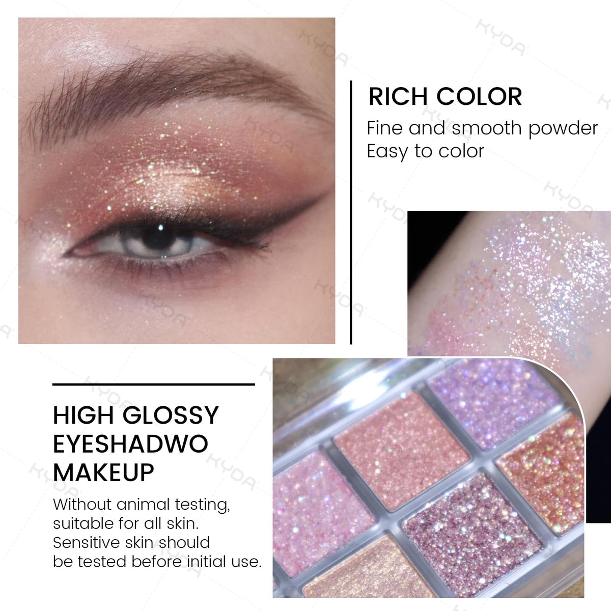 10 Colors Glitter Eyeshadow Palette D40799