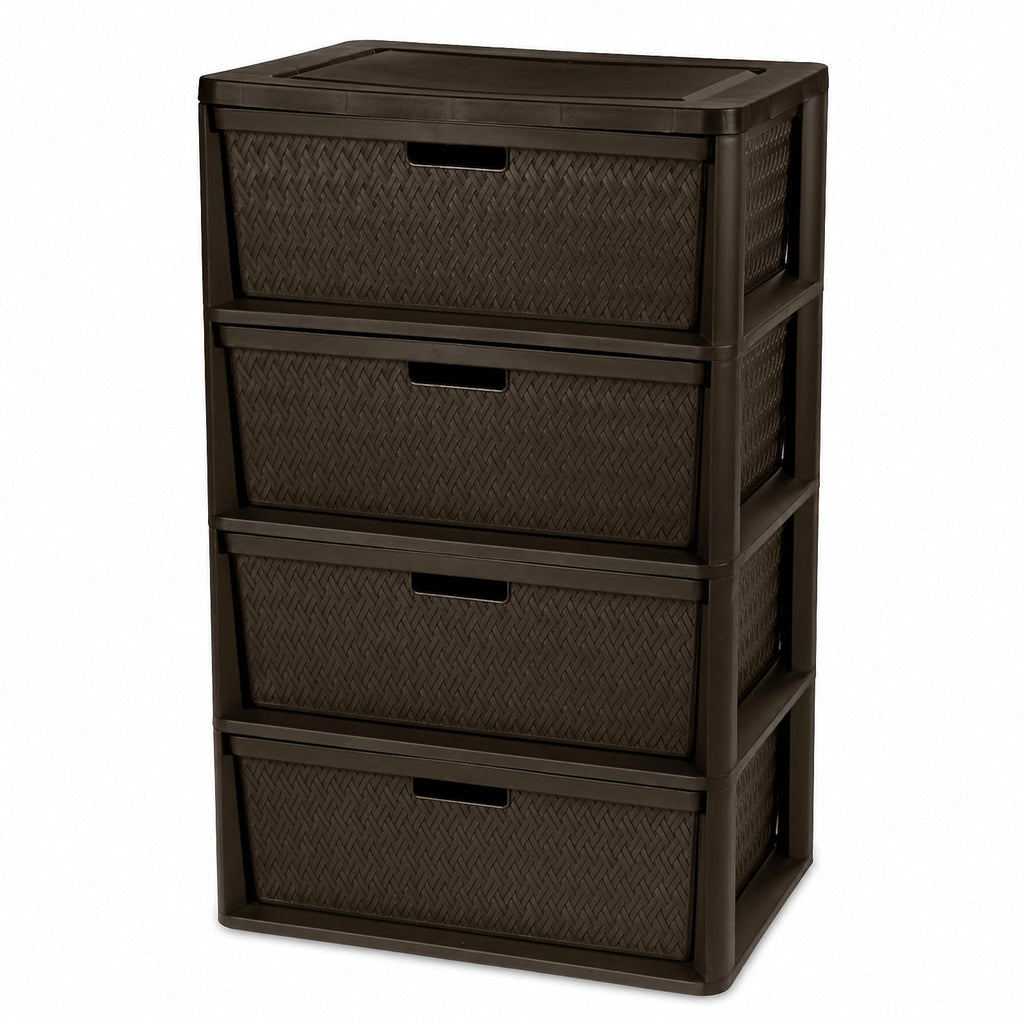 Brown 4 Drawer Plastic Storage Organizer O9968