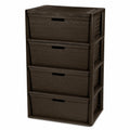 Brown 4 Drawer Plastic Storage Organizer O9968