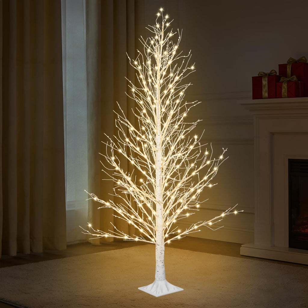 6FT LED Lighted Birch Tree with Timer IP44 Waterproof A104910